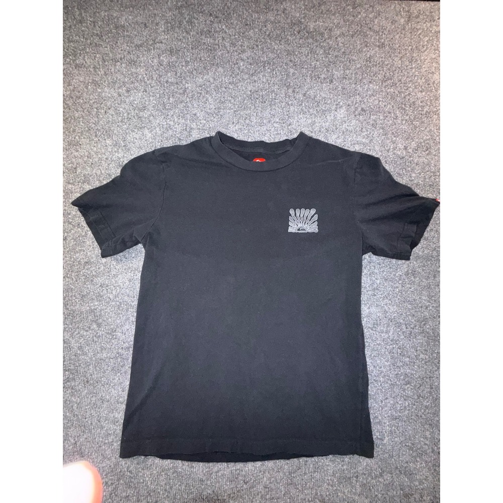 Quiksilver Mens Graphic T-Shirt Black Short Sleeve Surf Logo Small